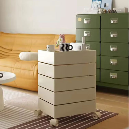 Modern 5-Tier Rolling Storage Cabinet - Compact Mobile Organizer