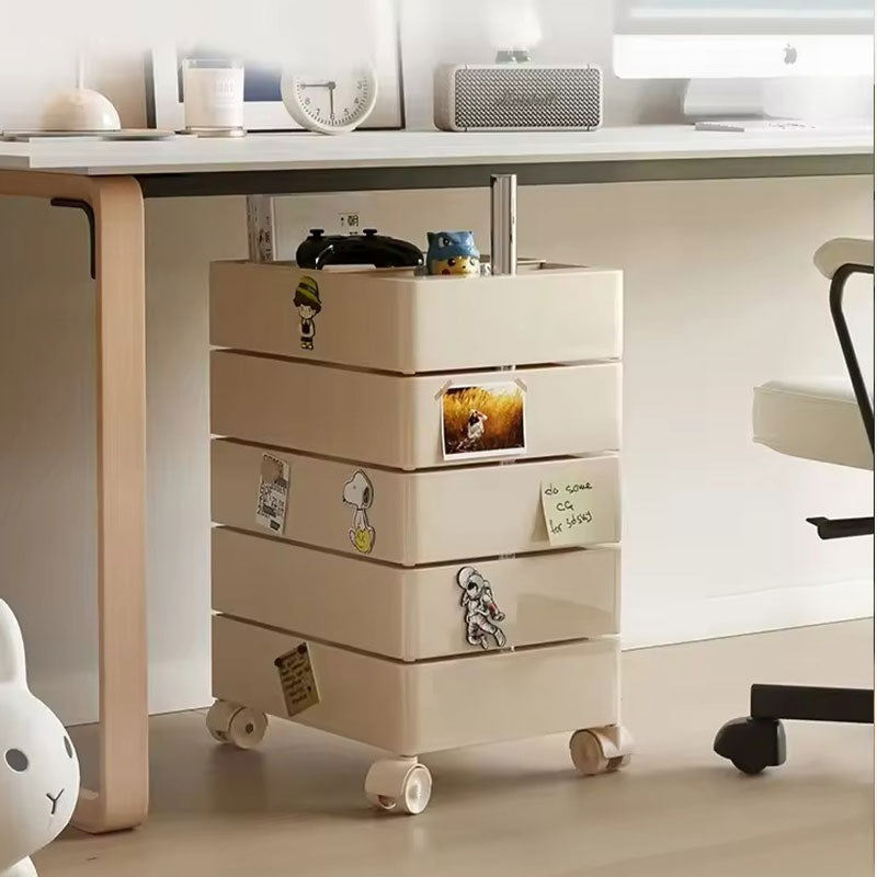 Modern 5-Tier Rolling Storage Cabinet - Compact Mobile Organizer