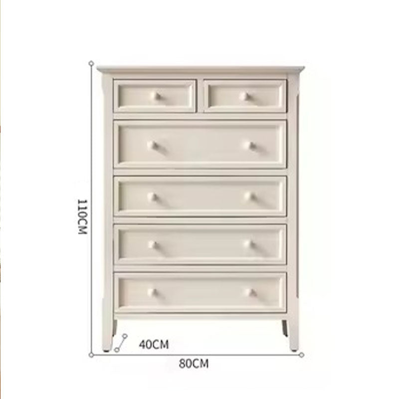 Classic White 6-Drawer Chest - Elegant Wooden Storage Dresser