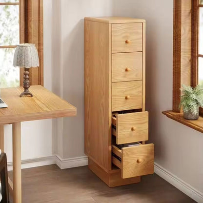 Tall Narrow Wooden 6-Drawer Cabinet - Space-Saving Storage Organizer