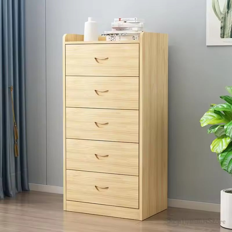 Tall Wooden 6-Drawer Dresser - Natural Finish Storage Cabinet