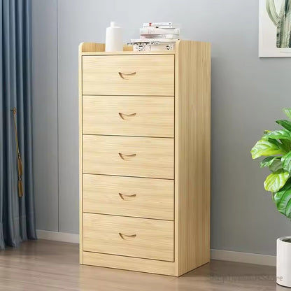 Tall Wooden 6-Drawer Dresser - Natural Finish Storage Cabinet