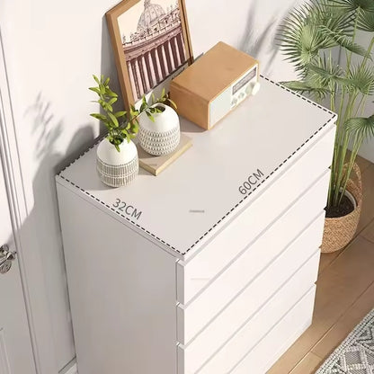 Modern Minimalist White 5-Drawer Dresser - Sleek Bedroom Storage Cabinet