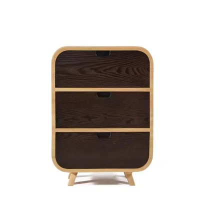 Modern Scandinavian 3-Drawer Dresser - Rounded Wood Storage Cabinet